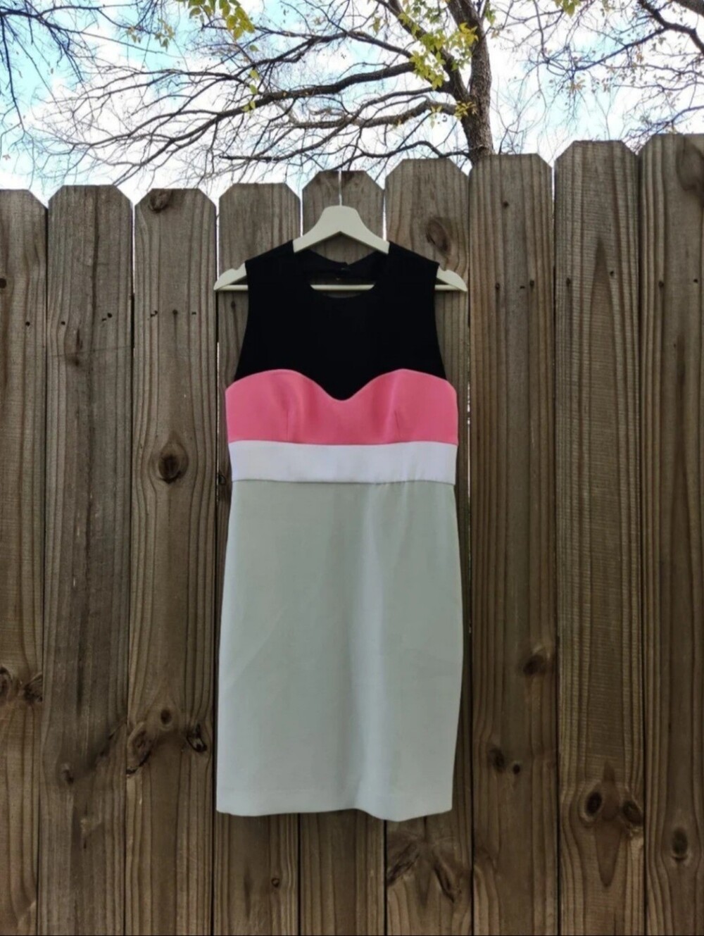 Diane Von Furstenberg Tamika Pink Colorblock Chic Dress